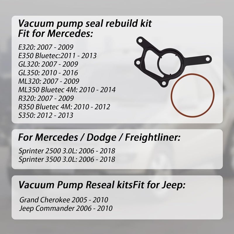 Ciuouient 3.0L Vacuum Pump Seal Rebuild Kits Compatible with 07-09 Mercedes E320,11-13 E350 Bluetec,07-09 Mercedes GL320,06-10 Jeep Commander,05-10 Jeep Grand Cherokee,06-18 Dodge Sprinter 2500 Diesel Engine - Image 2